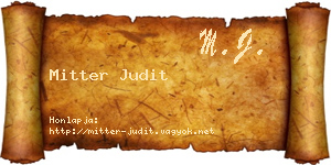 Mitter Judit névjegykártya